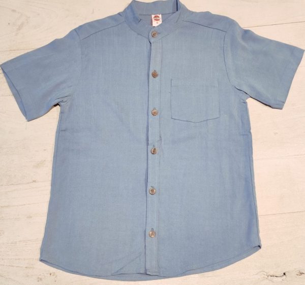 Camisa lino cuello mao T8