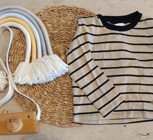 Remera rayas hombrera T4 (nueva)